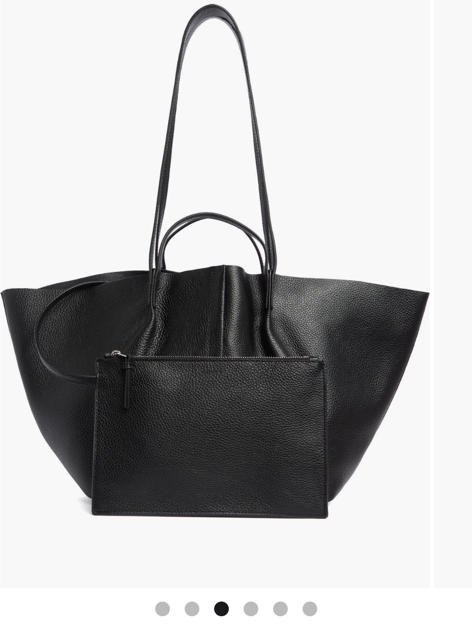 Allsaints Black Leather Shoulder Tote With Zip Pouch